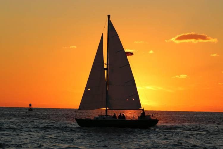 sailboat at sunset